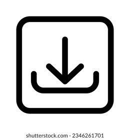 Download Icon, Download Button, Download Symbol For Mobile Application And Website, User Interface Icon Design Element Vector Illustration