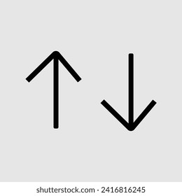 download icon button. upload icon button. arrow up down icon. black up and black down arrows, round solid vector signs. Vector illustration. Eps file 6.