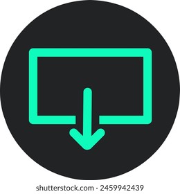 Download icon.  Download button.  Vector illustration isolated on black background.stock vector