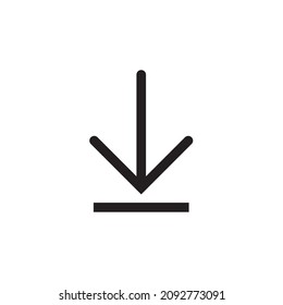 ilustración de signo vectorial del botón de icono de descarga