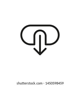 Download icon. Can use for web, application, infographic element, sign, symbol ui, mobile icon