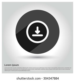 Download icon. Circle concept web buttons. vector illustration. Flat design style