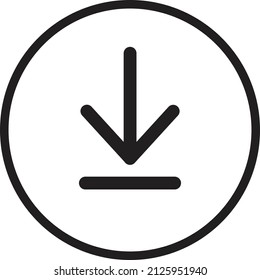 Laden Sie das Symbol mit der Umrisslinie herunter. Laden Sie das Pfeilsymbol flach herunter oder nach unten.