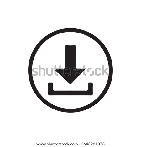 Download Icon in Circle Outline. Vector illustration eps 10
