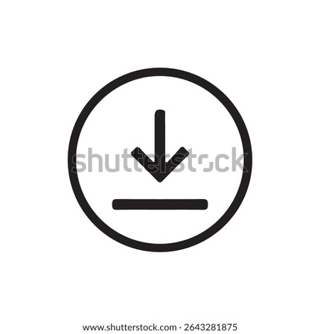 Download Icon in Circle Outline. Vector illustration eps 10