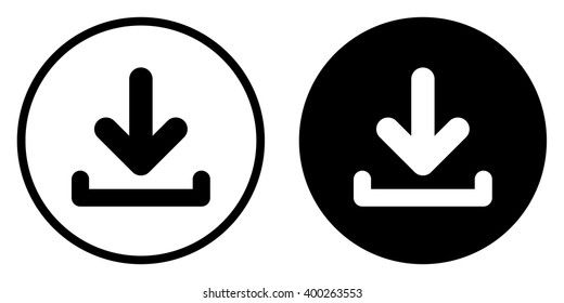 Download icon in circle . Vector illustration