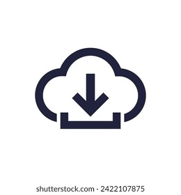 Download icon with a cloud