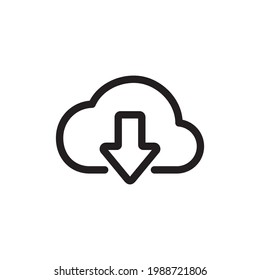 Download-Icon-Cloud mit Pfeil, Vektorgrafik