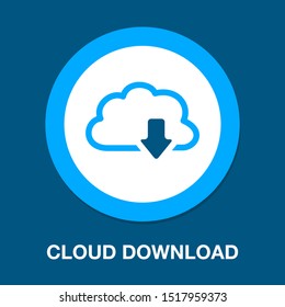 Download Icon - Cloud Download Icon - Computer Communication Concept