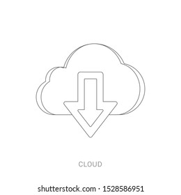 Download icon - cloud Download icon - computer communication concept