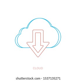 Download icon - cloud Download icon - computer communication concept