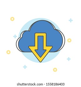 Download icon - cloud Download icon - computer communication concept