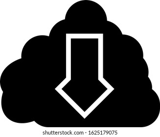 download icon - cloud Download icon - computer communication concept