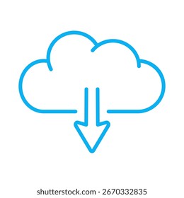 ícone de download - nuvem Ícone de download - conceito de comunicação de computador