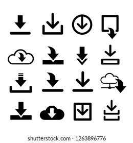 download icon collection, arrow from down, document icon vector, file down symbol, images - set, kit share template for web design sites, apps, computer programs, games. 