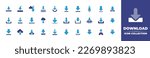 Download icon collection. Duotone color. Vector illustration. Containing direct download, bar, downloading, download, down arrow, arrow, download arrow.