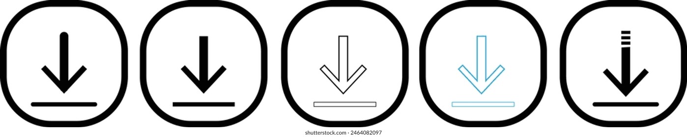 Download icon collection. Software download icon. Vector illustration eps 10.