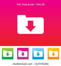 Download Icon in Colored Square box. eps-10