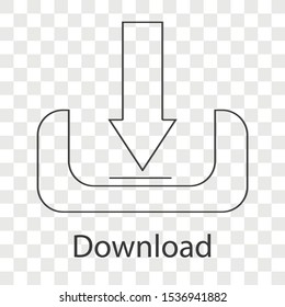 Download icon concept on transparency background. creative idea design use for your project. Line vector illustration for presentation, brochure, mobile app or web page. 