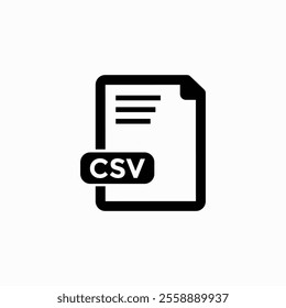 Download icon CSV vector illustration on white background. Download signage CSV icon