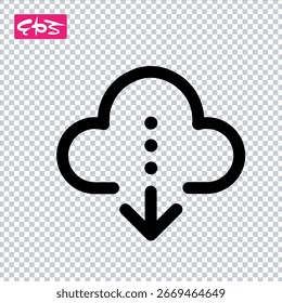 Icono de Descarga, icono de datos, icono de transferencia, formato EPS Vector icono archivo de ilustración