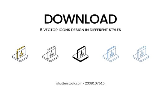 Download Icon Design in Five style with Editable Stroke. Line, Solid, Flat Line, Duo Tone Color, and Color Gradient Line. Suitable for Web Page, Mobile App, UI, UX and GUI design.