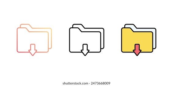 Herunterladenes Icon-Design mit weißem Hintergrund Stock Illustration