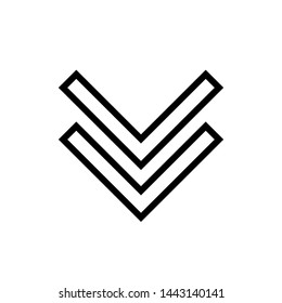 Download Icon. Down Arrow, Illustration of Take Data or Get  File As A Simple Vector Sign & Trendy Symbol in Line Art Style for Design and Websites, Presentation or Mobile Application.