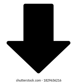 Download icon. Down arrow vector illustration isolated on white background.