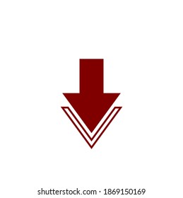 icono de descarga o diseño plano de la ilustración vectorial Down Arrowstock