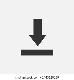 Download Icon. Down Arrow,Take Data or Get  File As A Simple Vector Sign & Trendy Symbol in Glyph Style for Design and Websites, Presentation or Mobile Application.