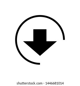 Download Icon. Down Arrow,Take Data or Get  File As A Simple Vector Sign & Trendy Symbol in Glyph Style for Design and Websites, Presentation or Mobile Application.