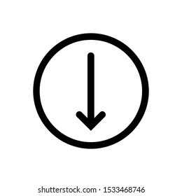 Download Icon. Down Arrow,Take Data or Get File As A Simple Vector Sign & Trendy Symbol in Glyph Style for Design and Websites, Presentation or Mobile Application.