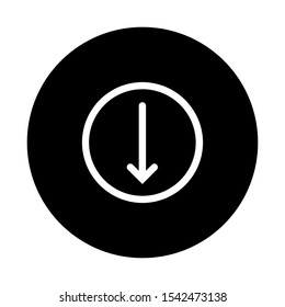 Download Icon. Down Arrow,Take Data or Get File As A Simple Vector Sign & Trendy Symbol in Glyph Style for Design and Websites, Presentation or Mobile Application.