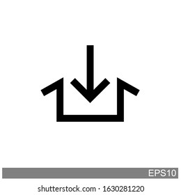 download icon with the down arrow.vector illutration