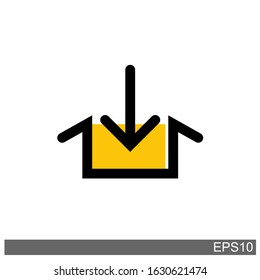 download icon with the down arrow.vector illutration