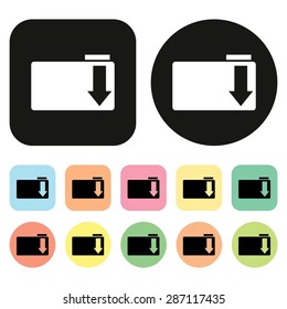 Download icon. Downloaded folder icon. Vector