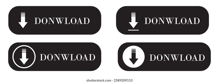 Download icon. Downloading sign. Download button. Arrow downloading icon. Download files icon. Vector illustration.