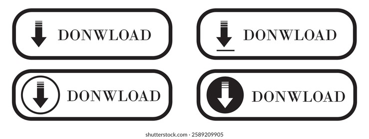 Download icon. Downloading sign. Download button. Arrow downloading icon. Download files icon. Vector illustration.