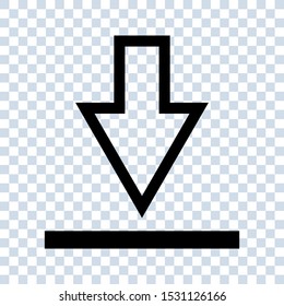 Download icon. Downloading vector icon on white background