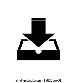 Download icon. Downloading vector icon on white background