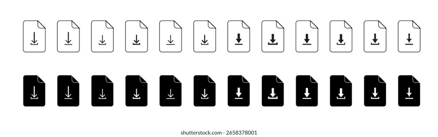 Download-Symbol, Datei-Download, Dokument-Download, flaches Symbol, Datei-Symbol.