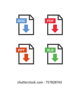 Download icon. File download icon. Document text, symbol web format information