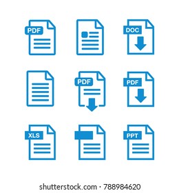 Download icon. File download icon. Document text, symbol web format information