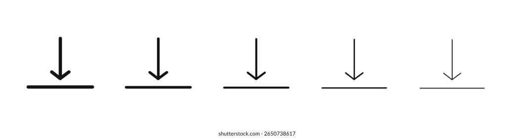 Ícone de download ilustração plana definir logotipo