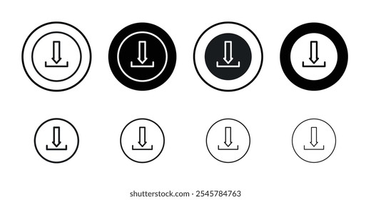 Download icon flat line symbol set.