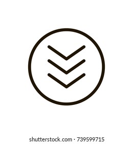 Download icon flat icon. Single high quality outline symbol of button for web design or mobile app. Thin line signs of internet for design logo, visit card, etc. Outline logo of web