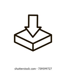 Download icon flat icon. Single high quality outline symbol of button for web design or mobile app. Thin line signs of internet for design logo, visit card, etc. Outline logo of web