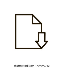 Download icon flat icon. Single high quality outline symbol of button for web design or mobile app. Thin line signs of internet for design logo, visit card, etc. Outline logo of web