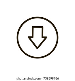 Download icon flat icon. Single high quality outline symbol of button for web design or mobile app. Thin line signs of internet for design logo, visit card, etc. Outline logo of web